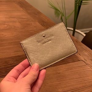 Kate Spade Card Holder Wallet Metallic Gold